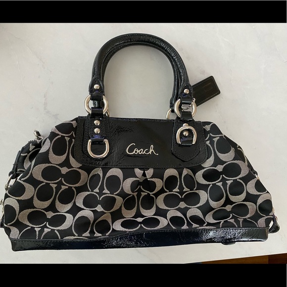 Coach Black and White Purse - Picture 1 of 4
